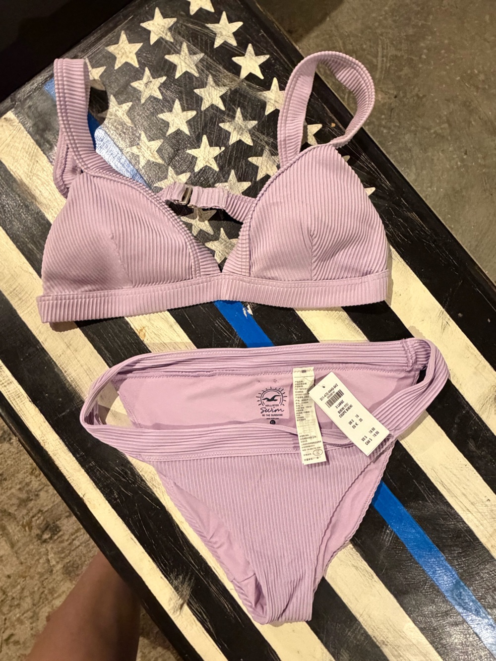 NWT Hollister Ribbed Lilac Two-Piece Bikini Set
